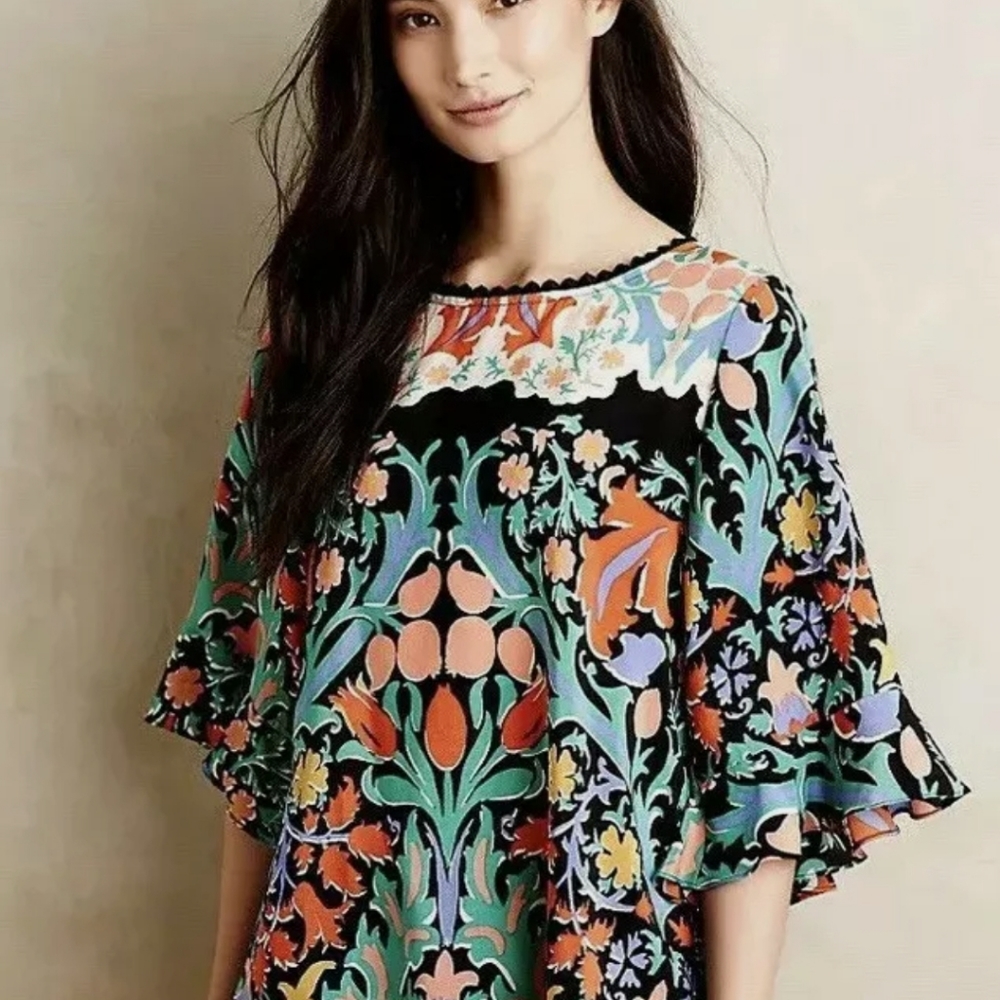 Anthropologie Multicolor Floral Blouse
